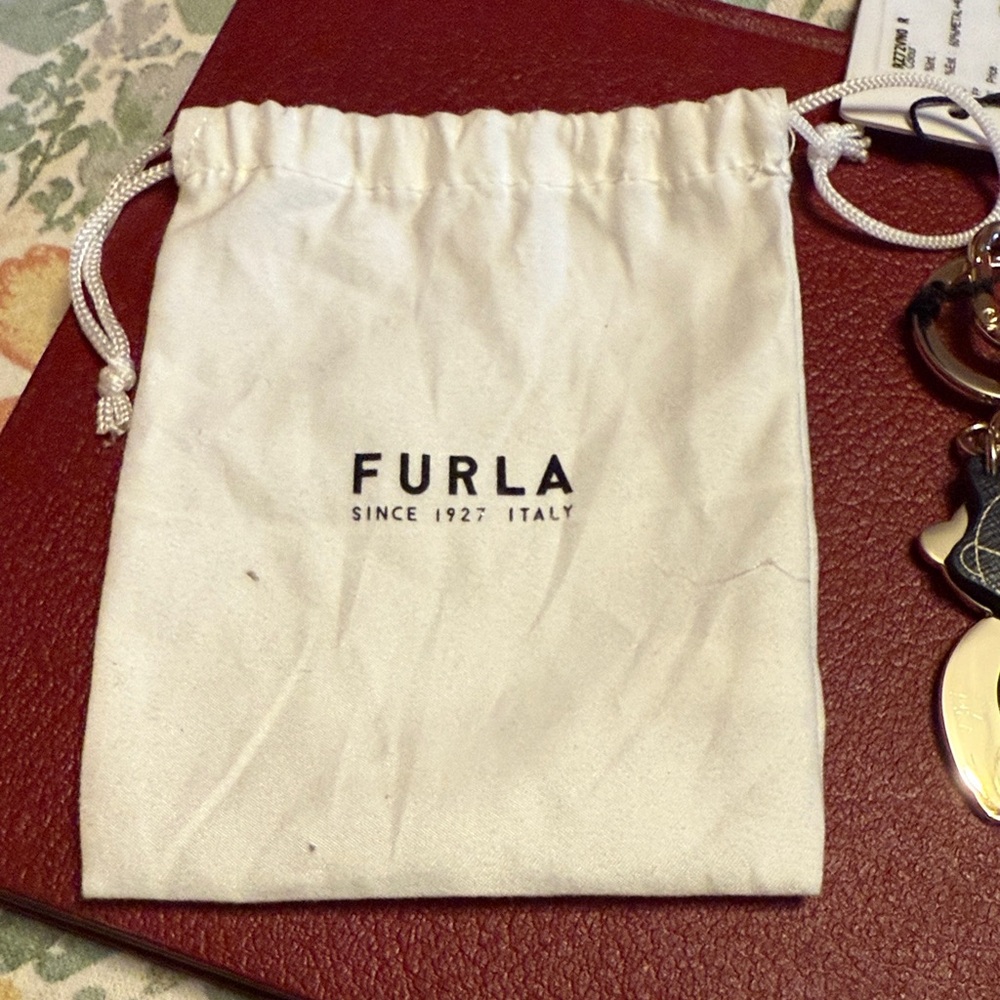 Furla NWT Black and Gold Bear Keychain with little bag. - Picture 10 of 16